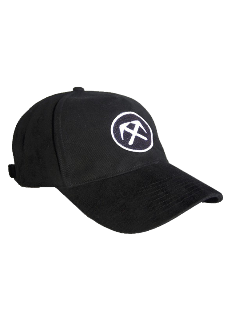 Cap with roofer emblem