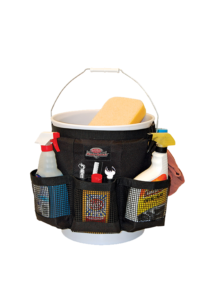 Bucket organizer with bucket for car wash supplies