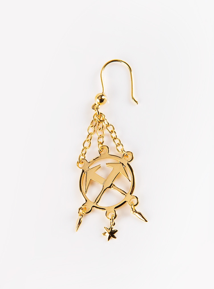 Earring with roofer emblem